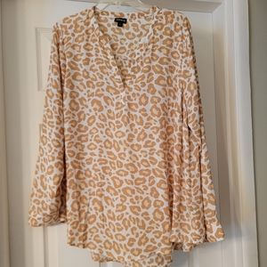 Torrid White Leopard Georgette Top